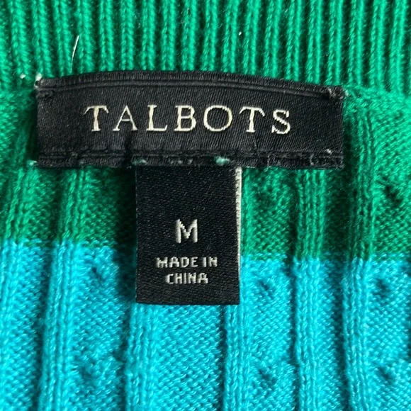 Talbots Green and Blue Sweater - Picture 1 of 3